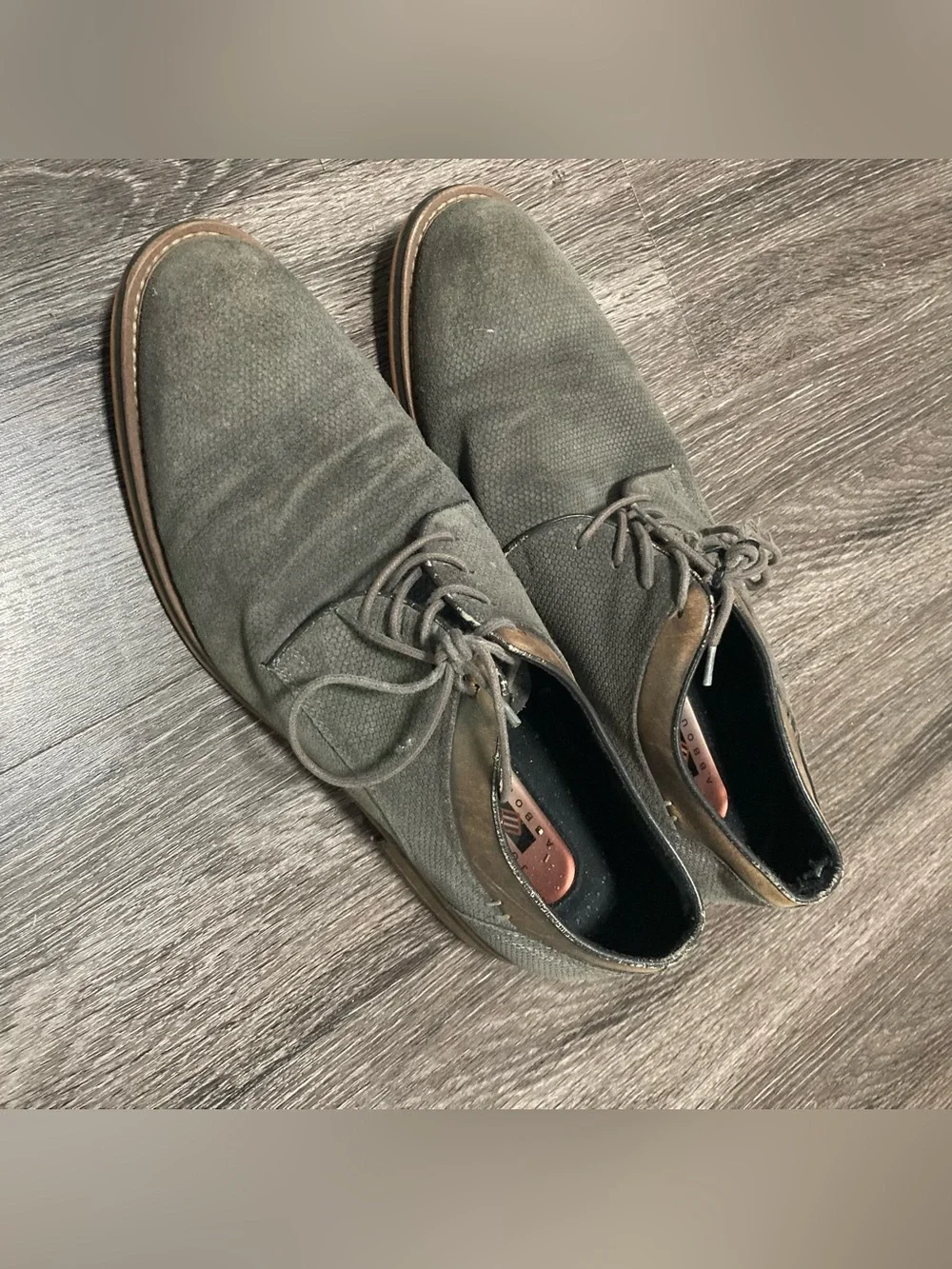Joseph Abboud Cannon Gray Textured Suede Blucher Oxfords Men's Size 11